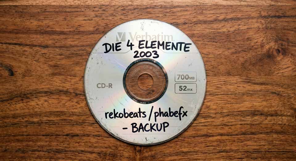 Die 4 Elemente — Original CD-R, handwritten 2003